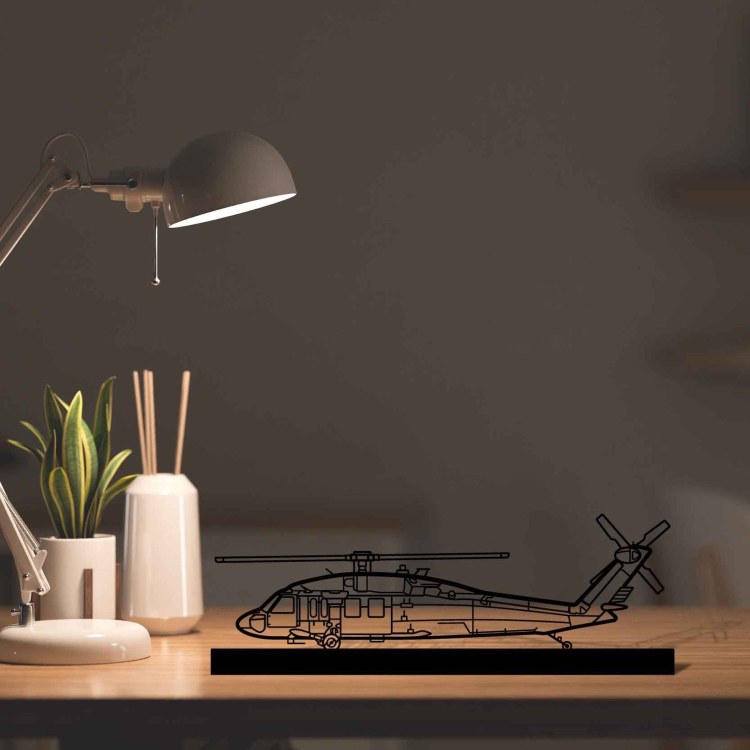 Décoration murale en métal - UH-60 Black aircraftvibes