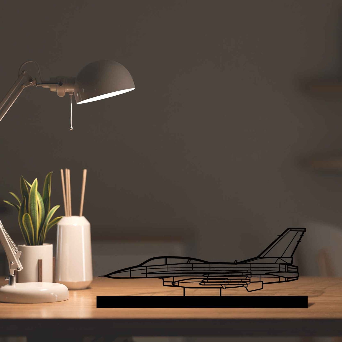 Décoration murale en métal - F-16D Silhouette