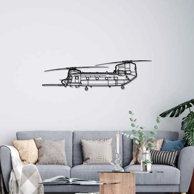 Décoration murale en métal - Chinook MH-47 aircraftvibes