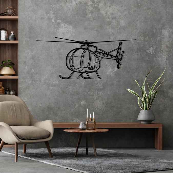 Décoration murale en métal - OH-6 Cayuse aircraftvibes