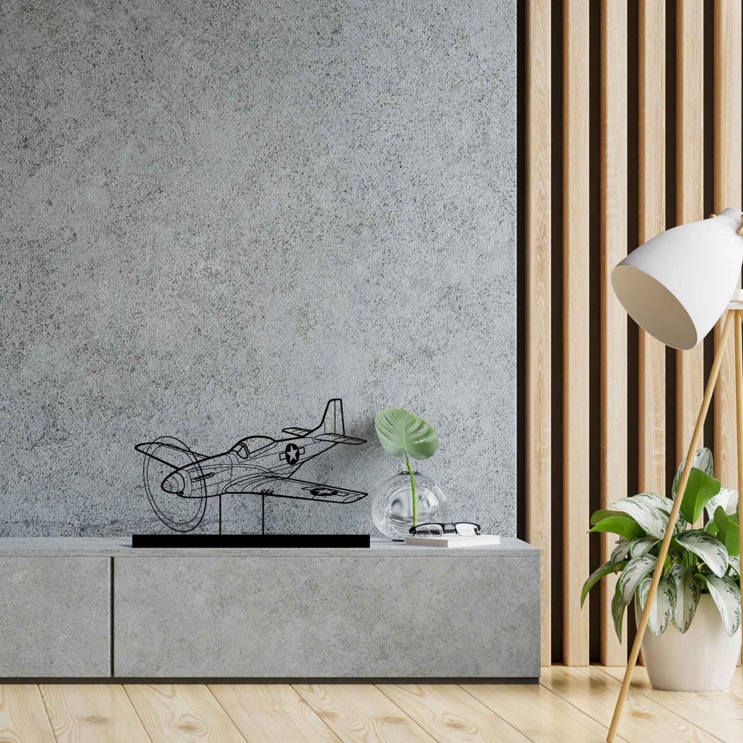 Décoration murale en métal - P-51D Mustang