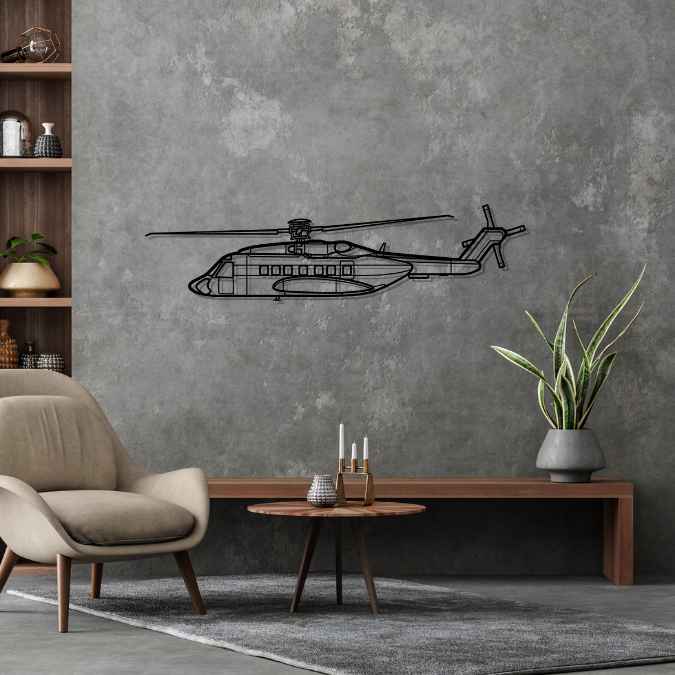 Décoration murale en métal - S-92A Silhouette aircraftvibes