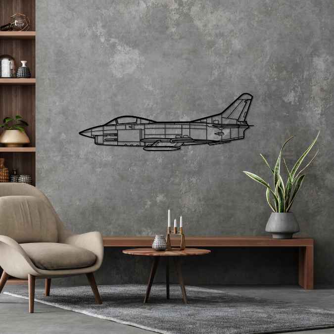 Décoration murale en métal - G.91 Silhouette aircraftvibes