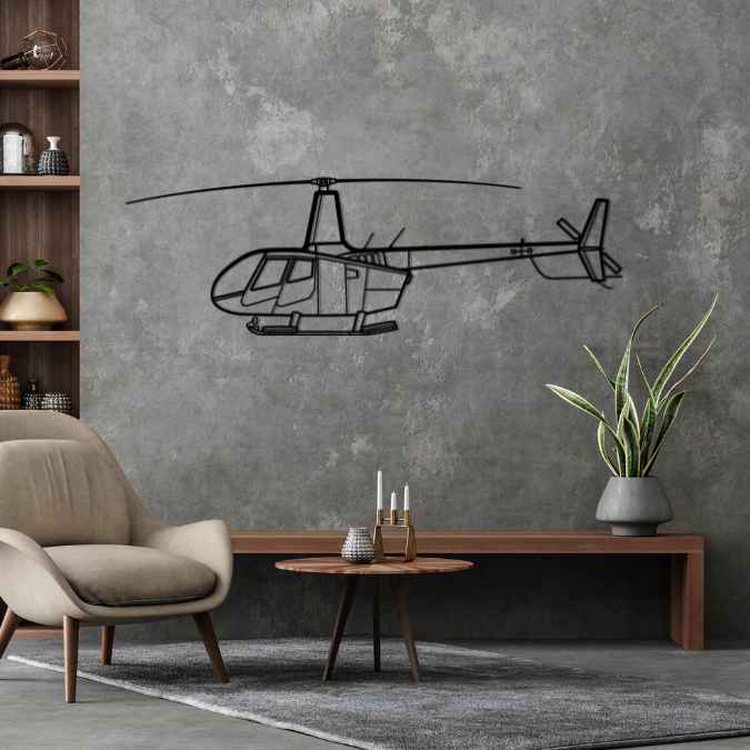 Décoration murale en métal - R66 Silhouette aircraftvibes