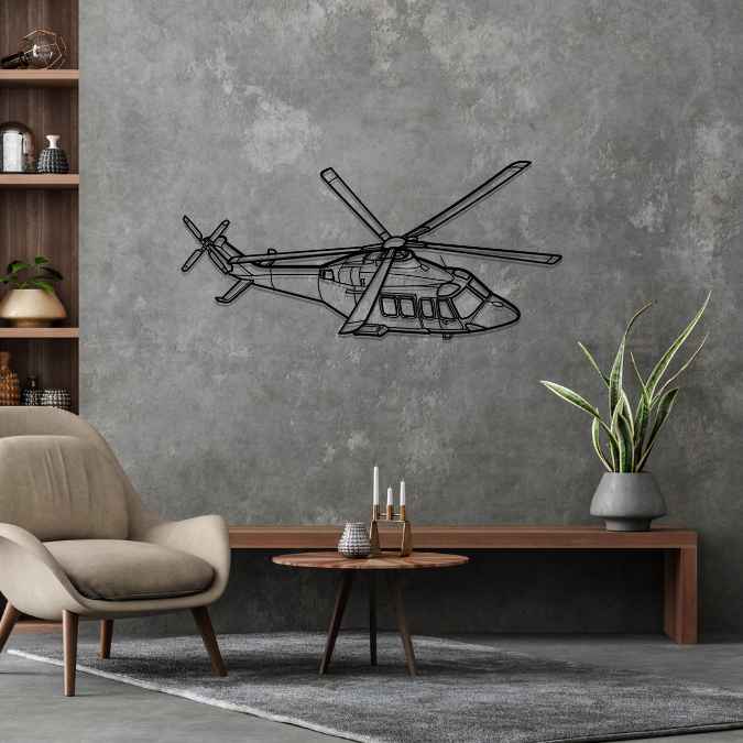 Décoration murale en métal - AW139S 2017