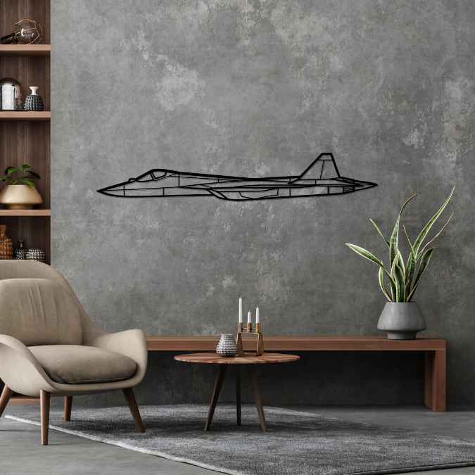 Décoration murale en métal - Su-57 Silhouette aircraftvibes