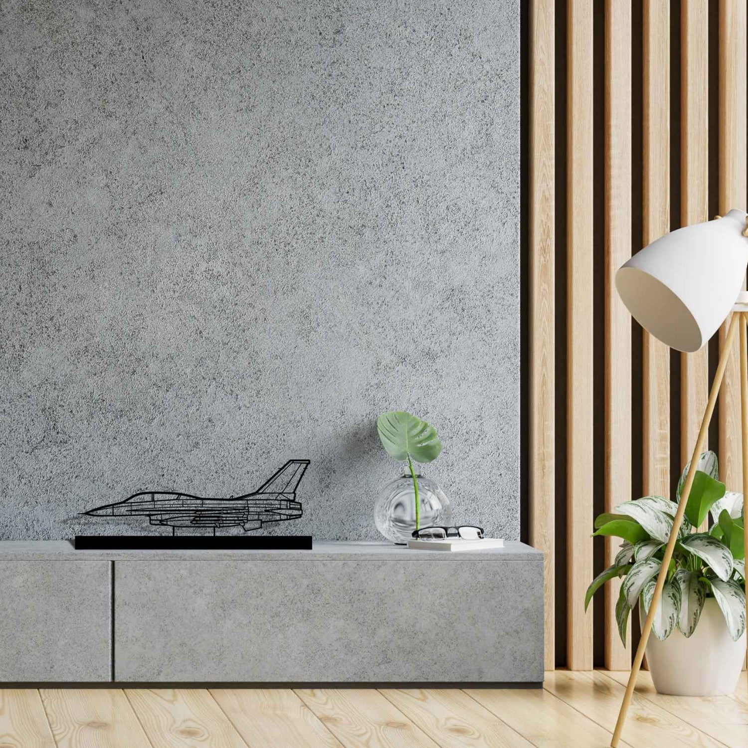 Décoration murale en métal - F-16D Silhouette aircraftvibes