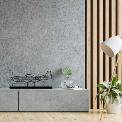 Décoration murale en métal - P-51 Mustang