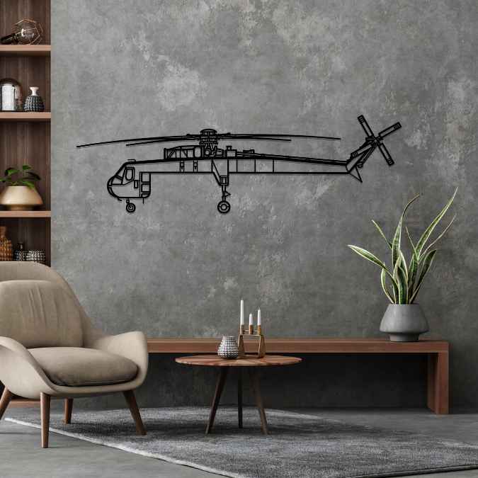 Décoration murale en métal - S-64 Skycrane aircraftvibes
