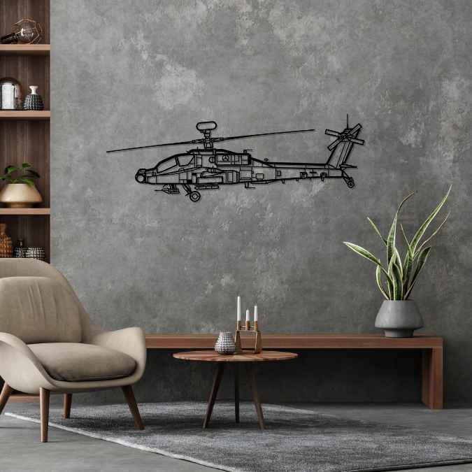 Décoration murale en métal - AH-64E Apache