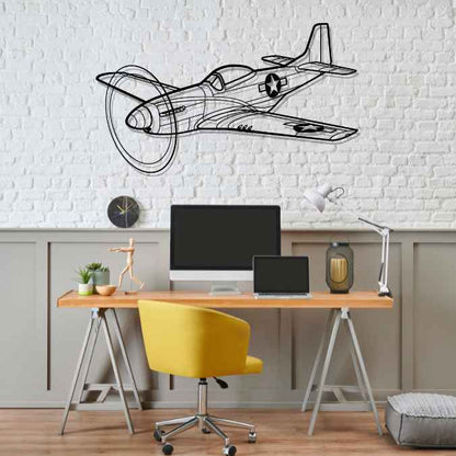 Décoration murale en métal - P-51 Mustang