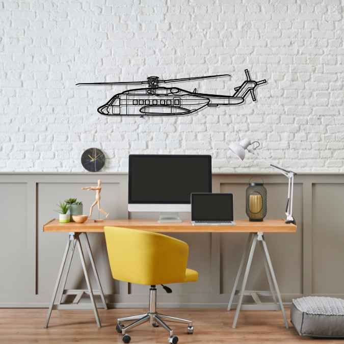 Décoration murale en métal - S-92A Silhouette aircraftvibes