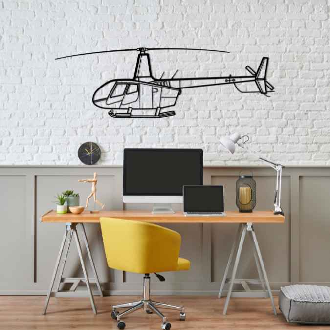 Décoration murale en métal - R66 Silhouette aircraftvibes