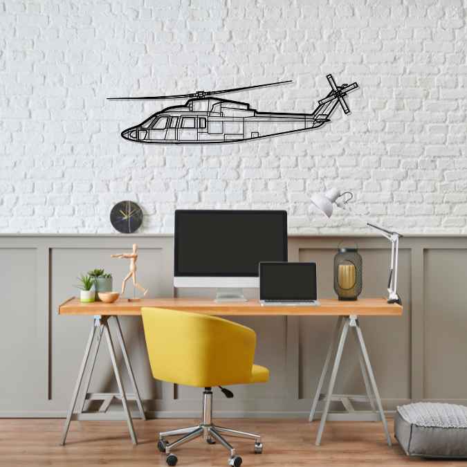 Décoration murale en métal - S-76C Silhouette aircraftvibes