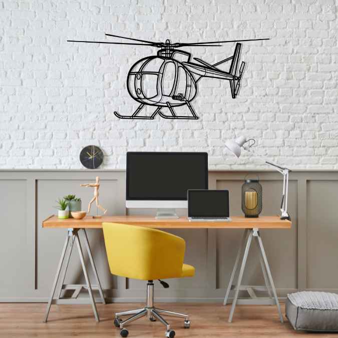 Décoration murale en métal - OH-6 Cayuse aircraftvibes