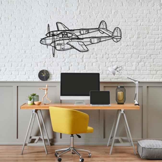 Décoration murale en métal - P-38 Lightning aircraftvibes