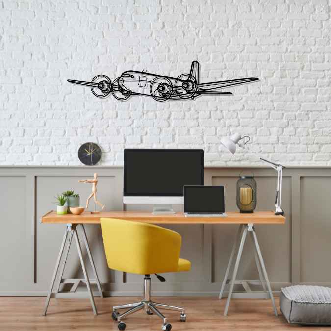 Décoration murale en métal - DC-6 Angle aircraftvibes