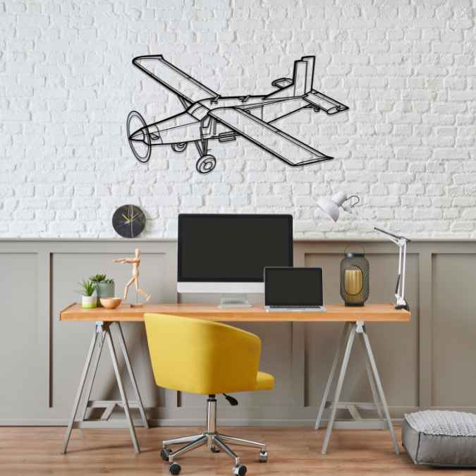 Décoration murale en métal - PC-6 Angle aircraftvibes