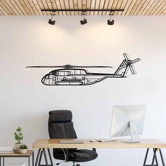 Décoration murale en métal - CH-53GS Silhouette aircraftvibes