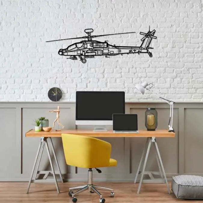 Décoration murale en métal - AH-64E Apache aircraftvibes