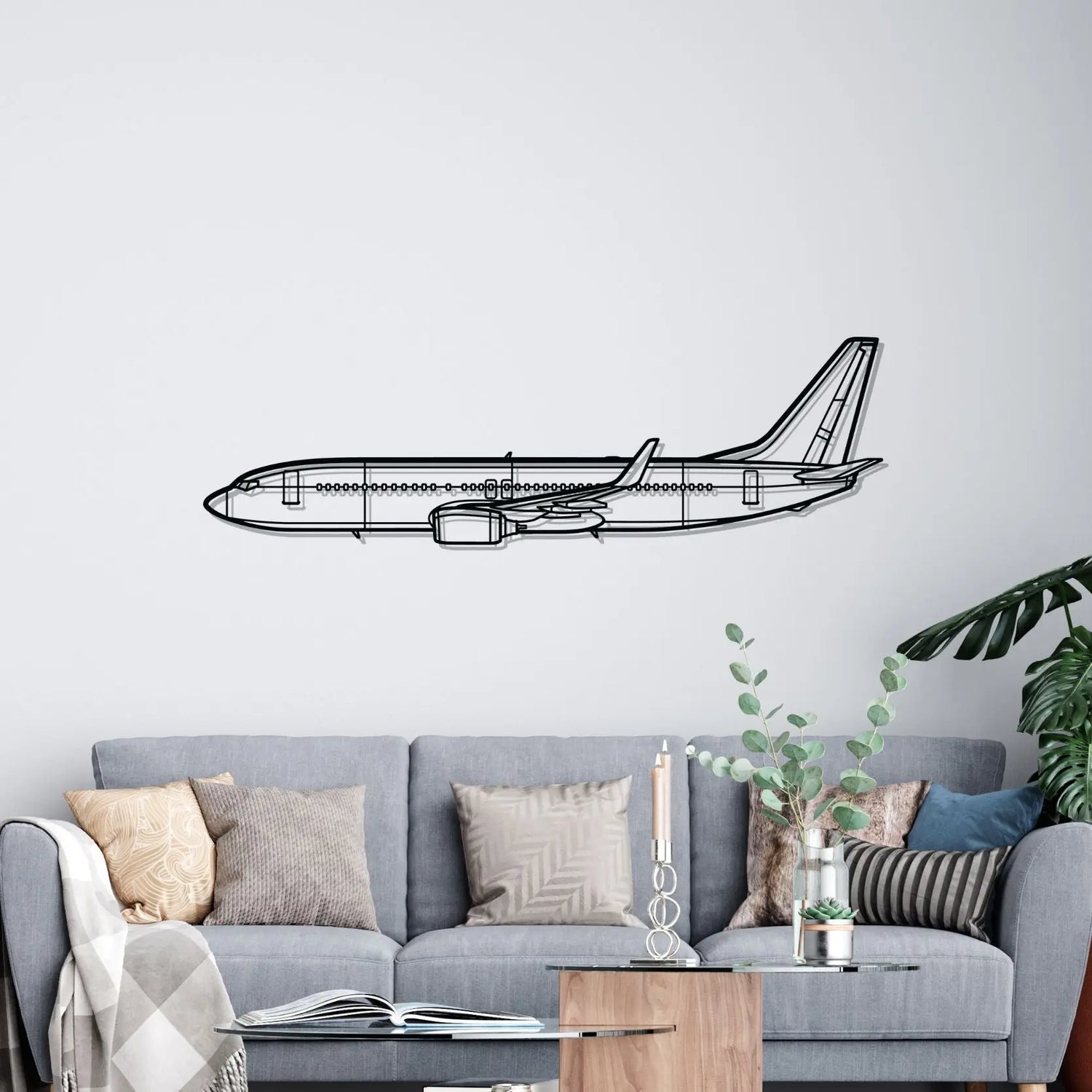 Décoration murale en métal - 737-800 Silhouette aircraftvibes
