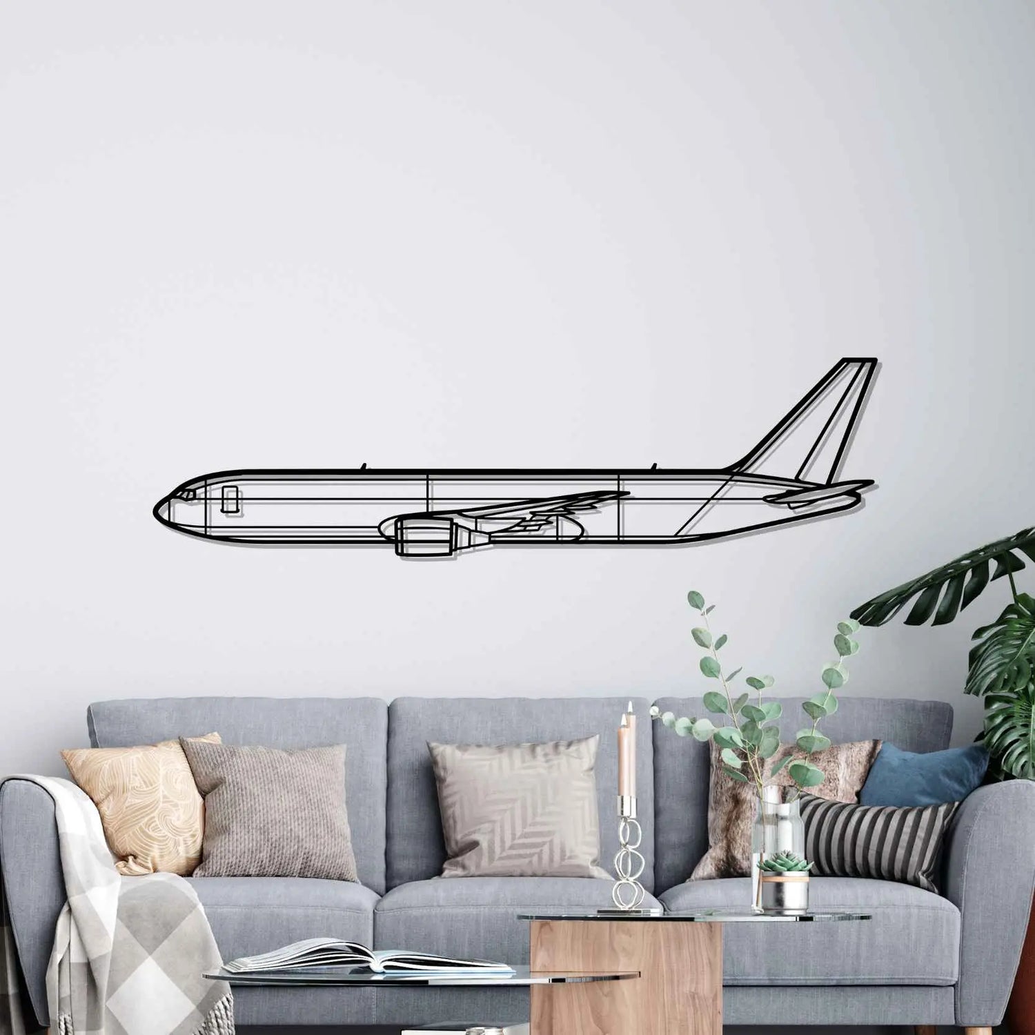 Décoration murale en métal - 767-300F Silhouette aircraftvibes