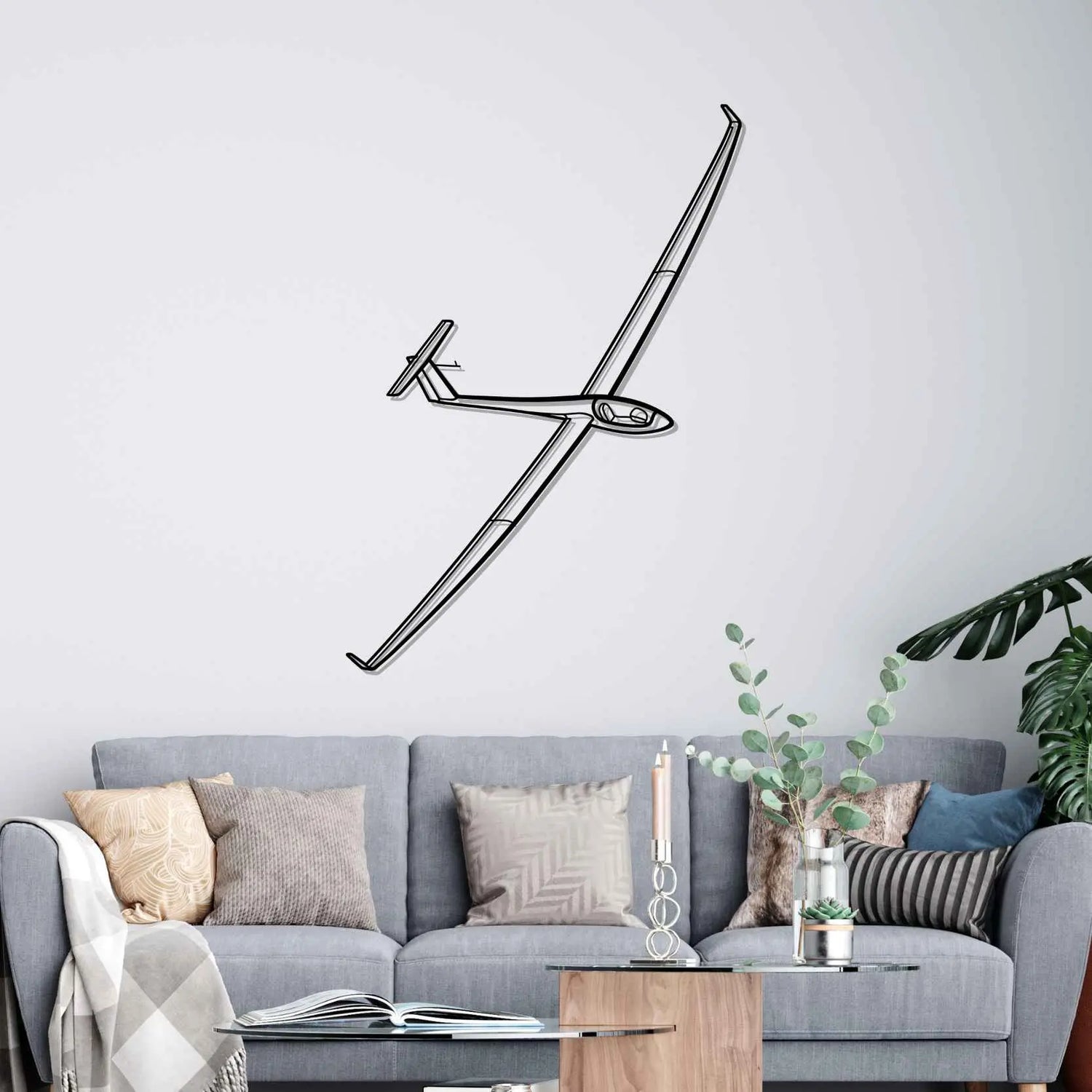 Décoration murale en métal - Glider Silhouette aircraftvibes