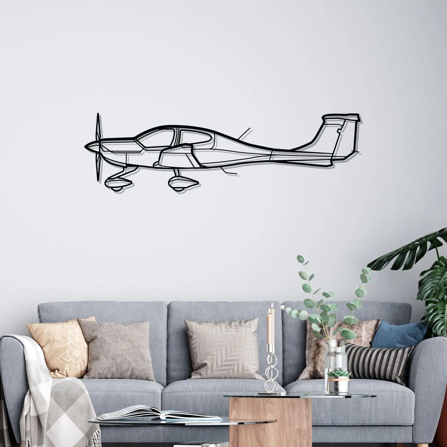 Décoration murale en métal - DA40 Silhouette aircraftvibes