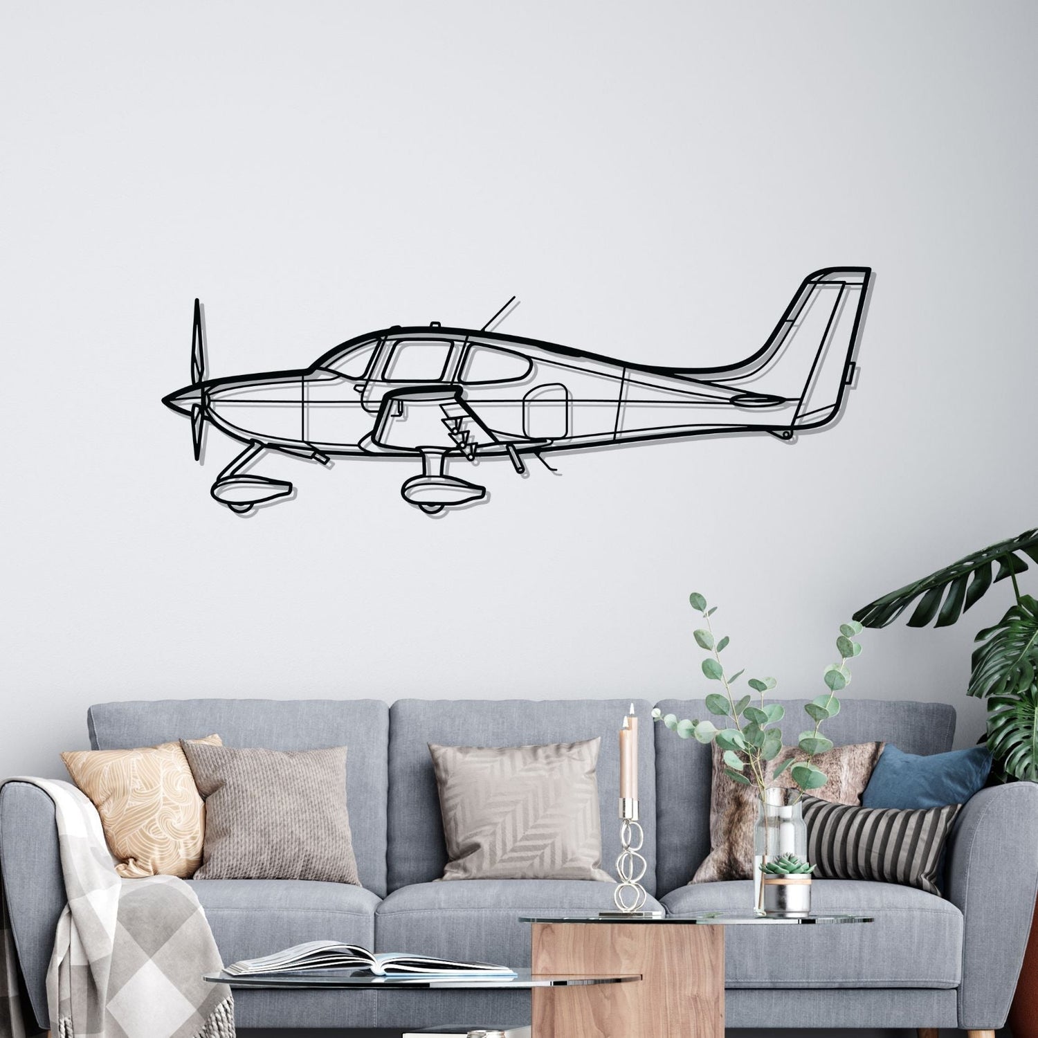 Décoration murale en métal - SR22 Silhouette aircraftvibes