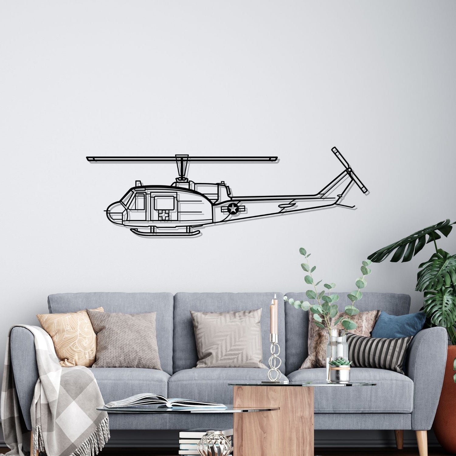 Décoration murale en métal - UH-1-Med Huey aircraftvibes