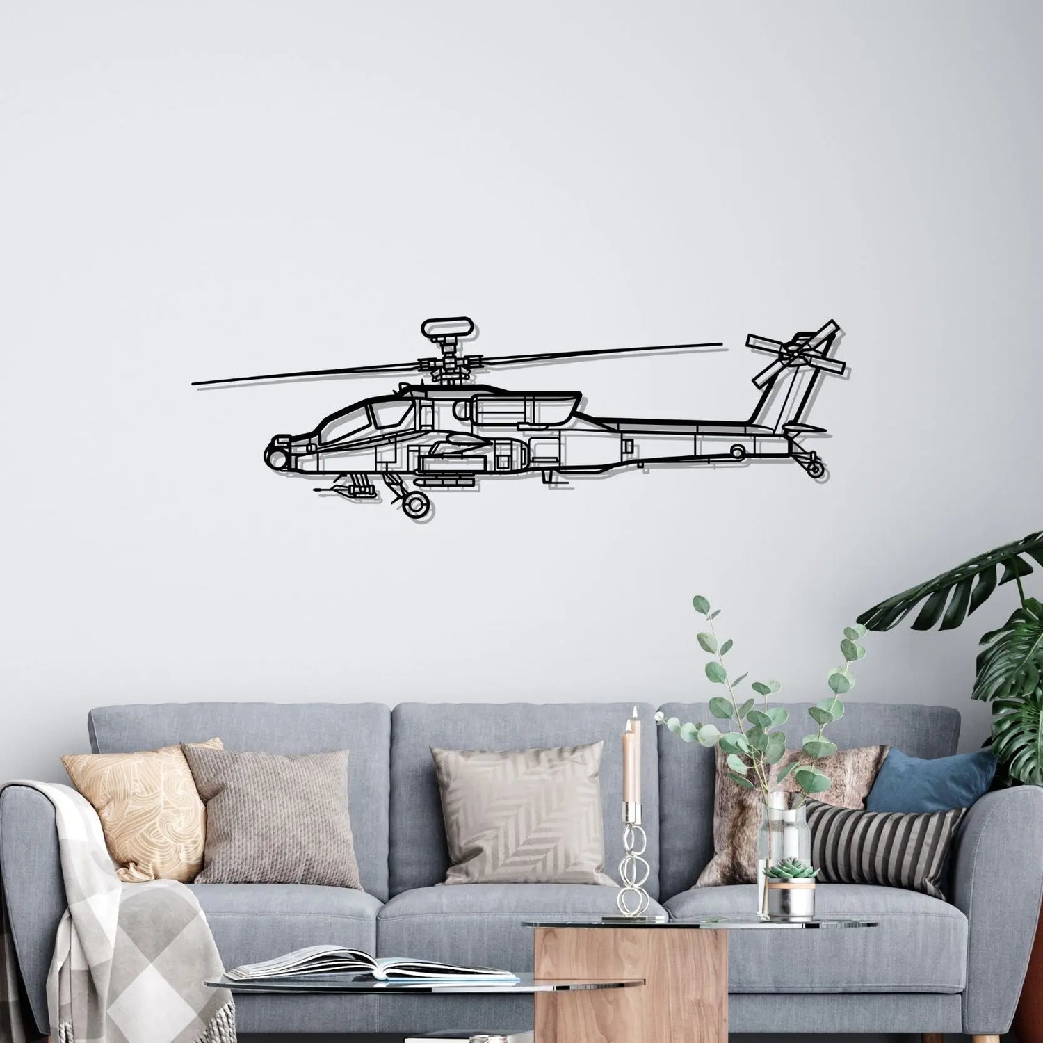 Décoration murale en métal - AH-64D Apache aircraftvibes