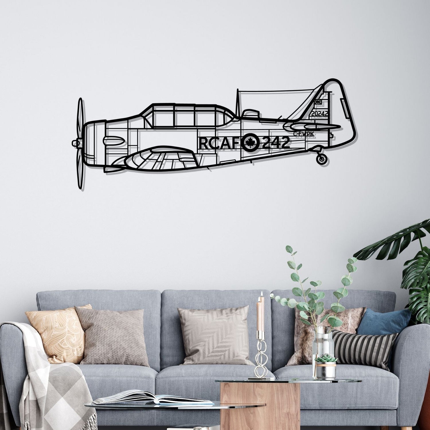 Décoration murale en métal - Harvard Silhouette aircraftvibes