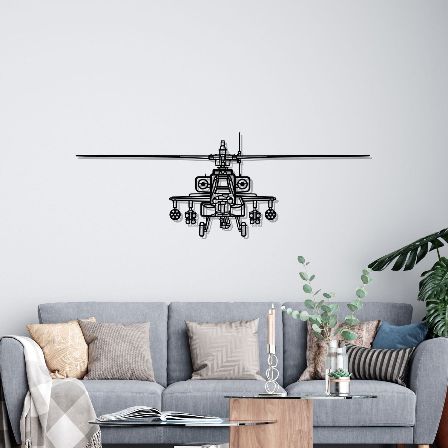 Décoration murale en métal - AH-64D Apache aircraftvibes