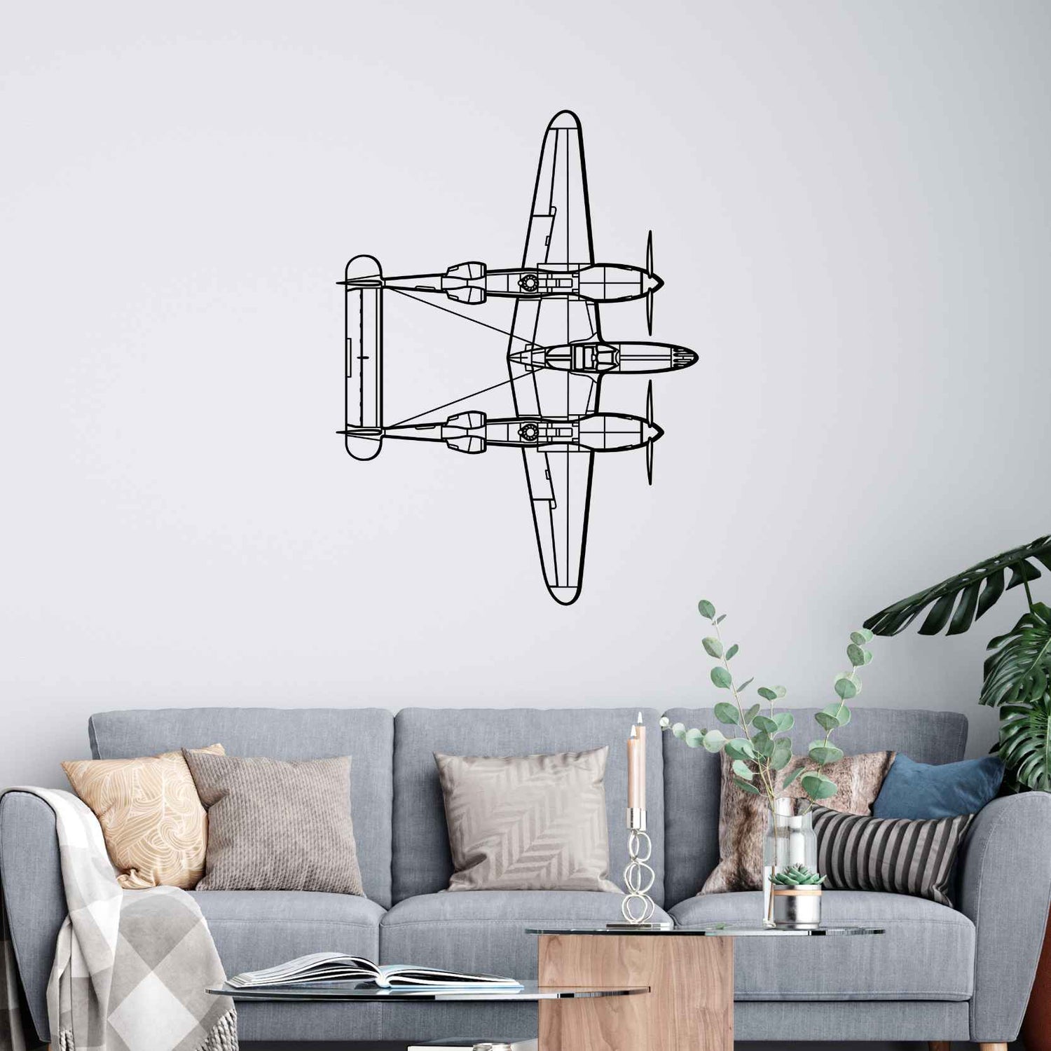 Décoration murale en métal - P-38 Lightning aircraftvibes