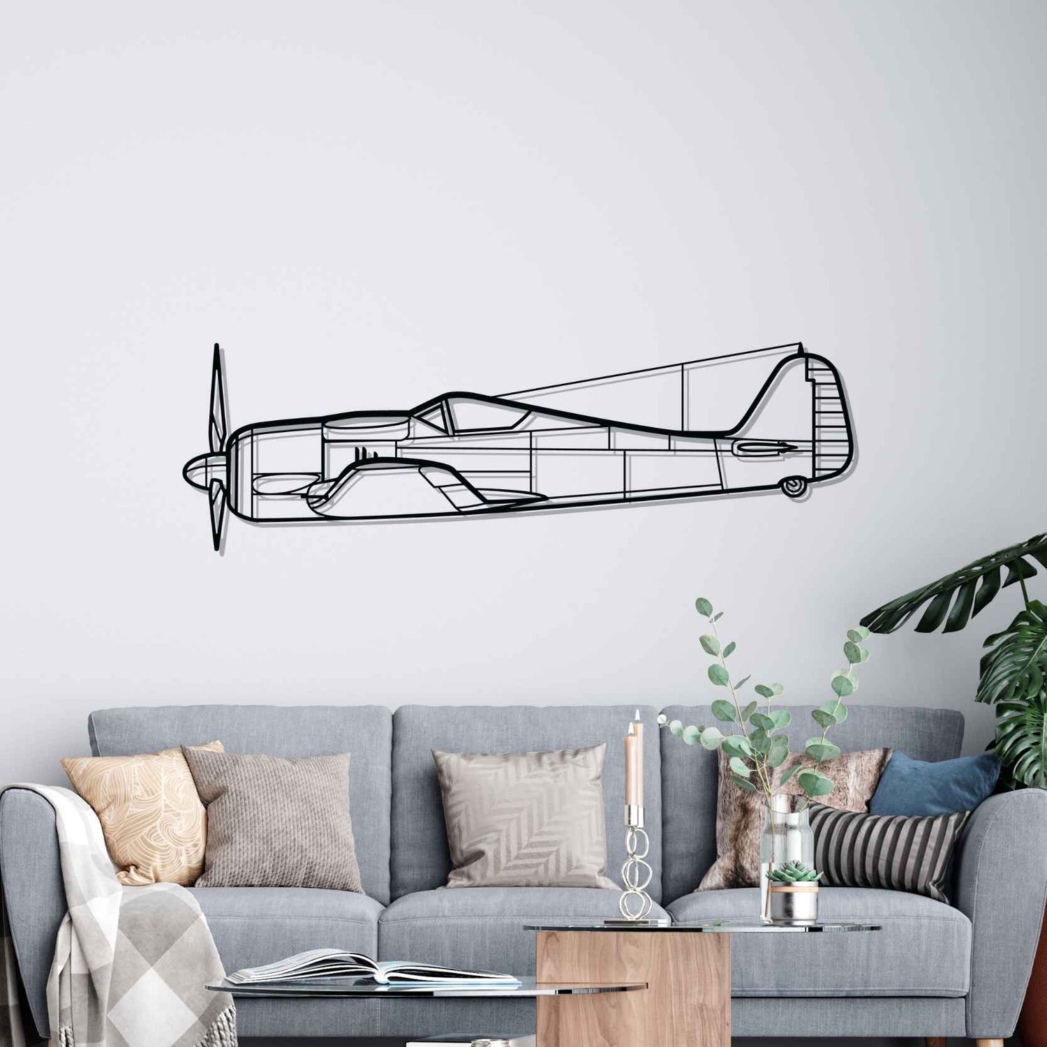 Décoration murale en métal - FW190A Silhouette aircraftvibes