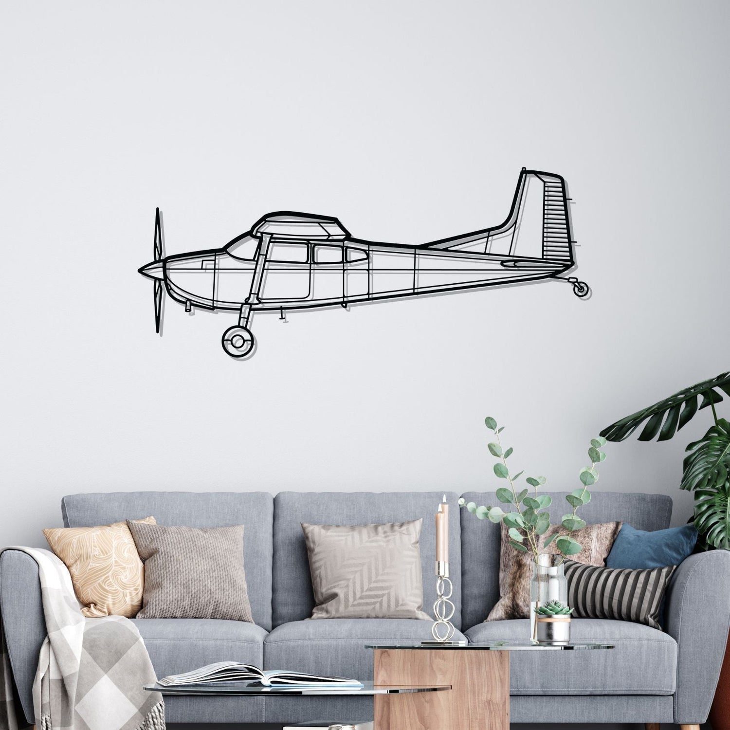 Décoration murale en métal - 180K Silhouette aircraftvibes