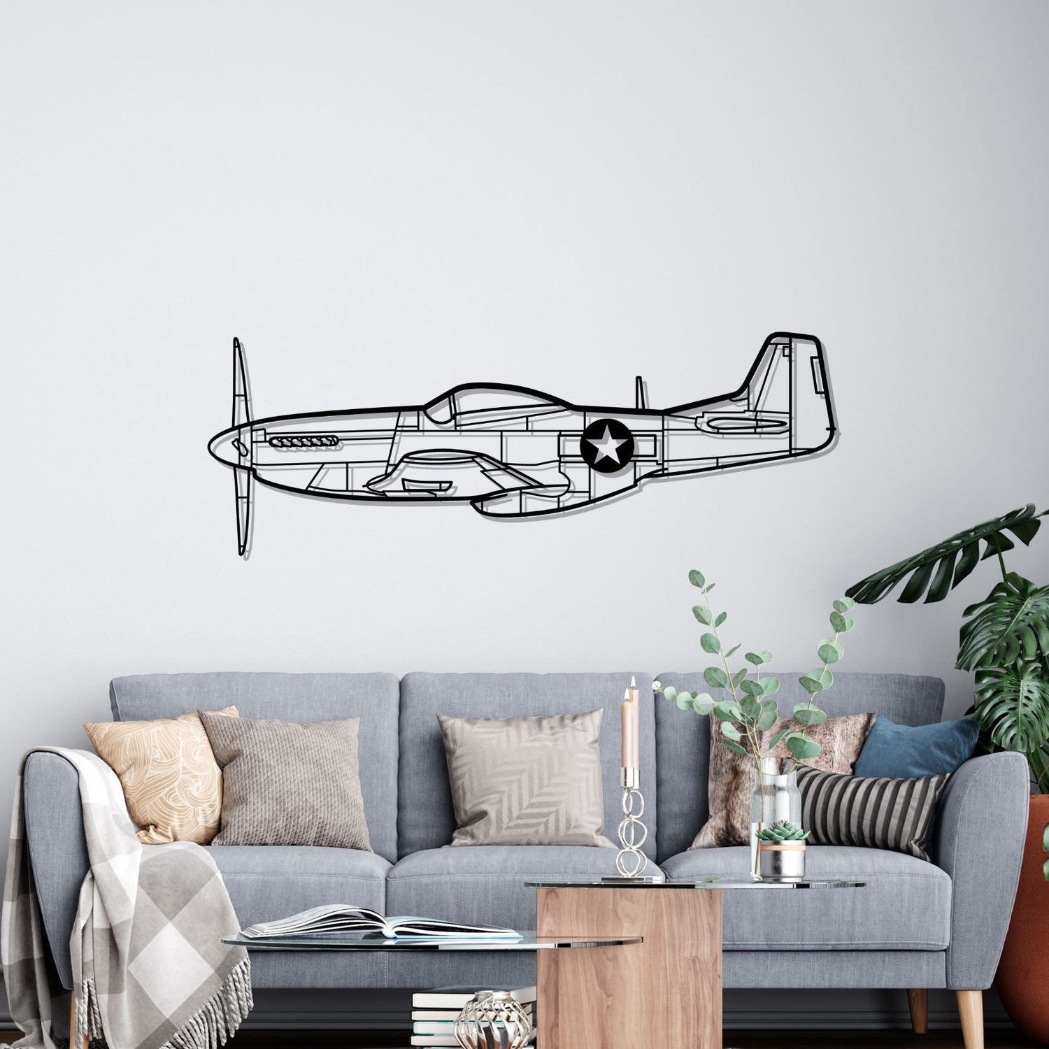 Décoration murale en métal - P-51 Mustang aircraftvibes