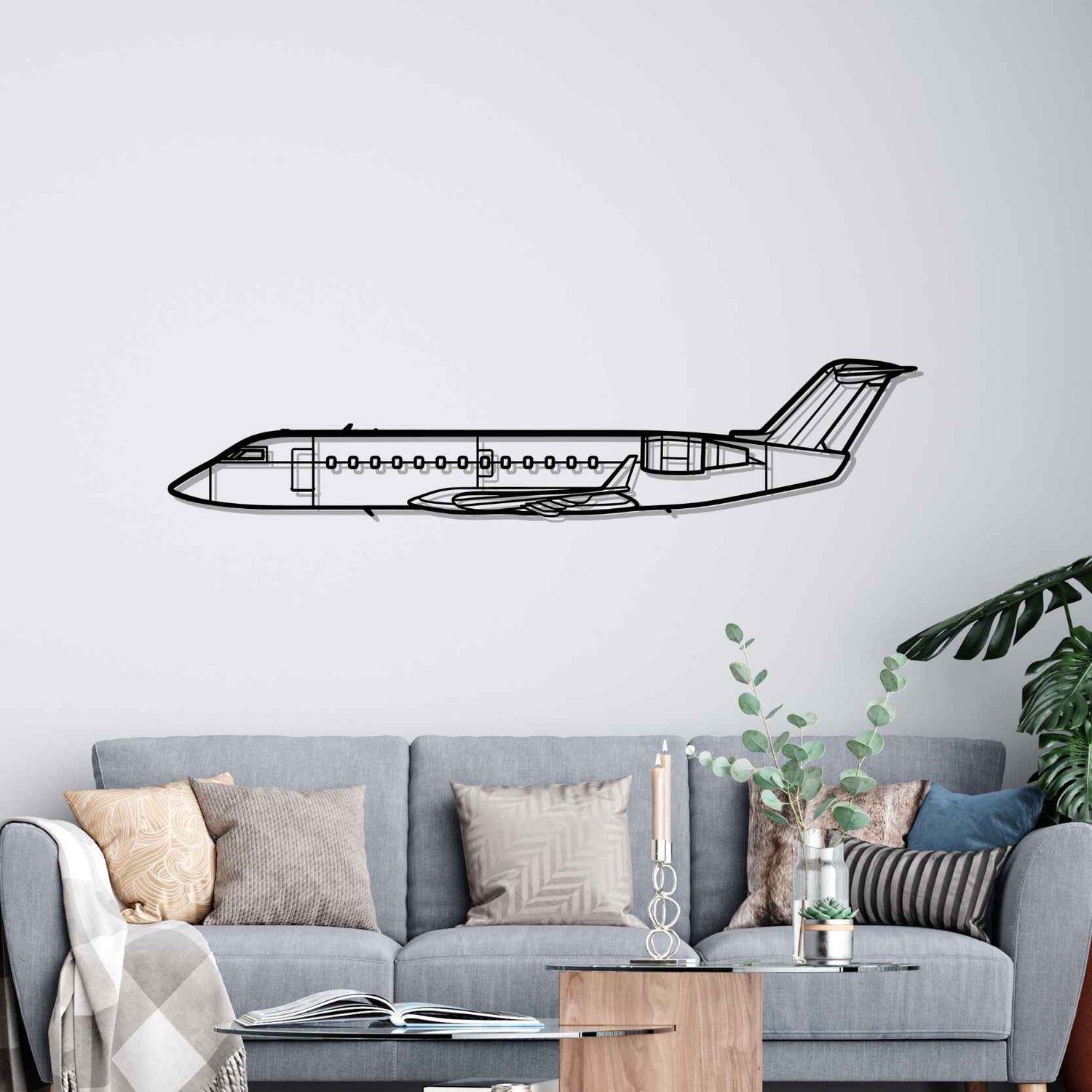 Décoration murale en métal - CRJ200 Silhouette aircraftvibes