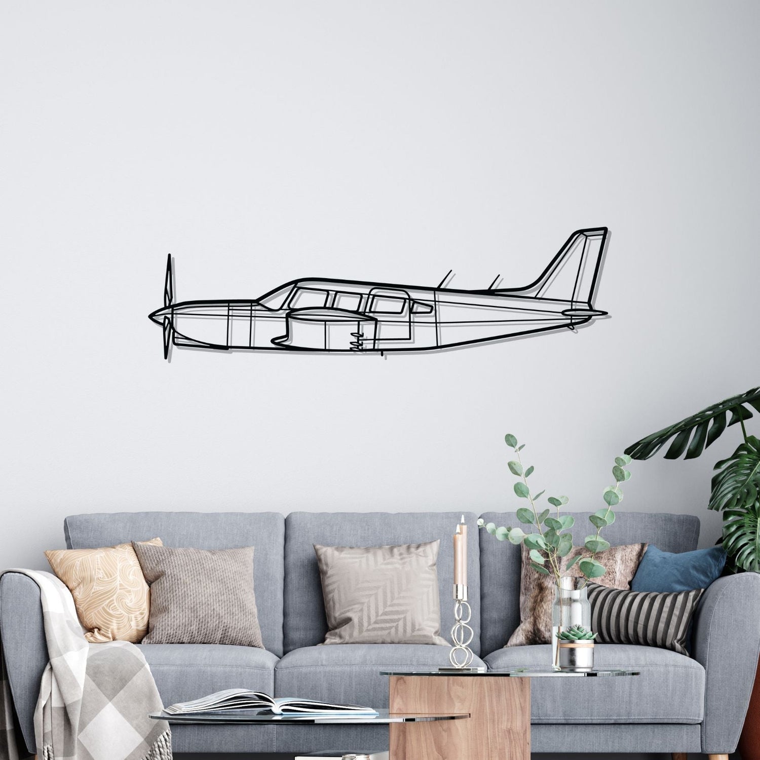 Décoration murale en métal - PA-32R-301T Silhouette aircraftvibes