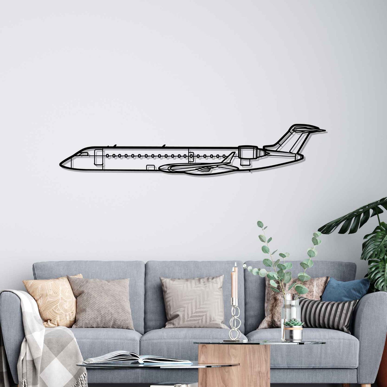 Décoration murale en métal - CRJ700 Silhouette aircraftvibes