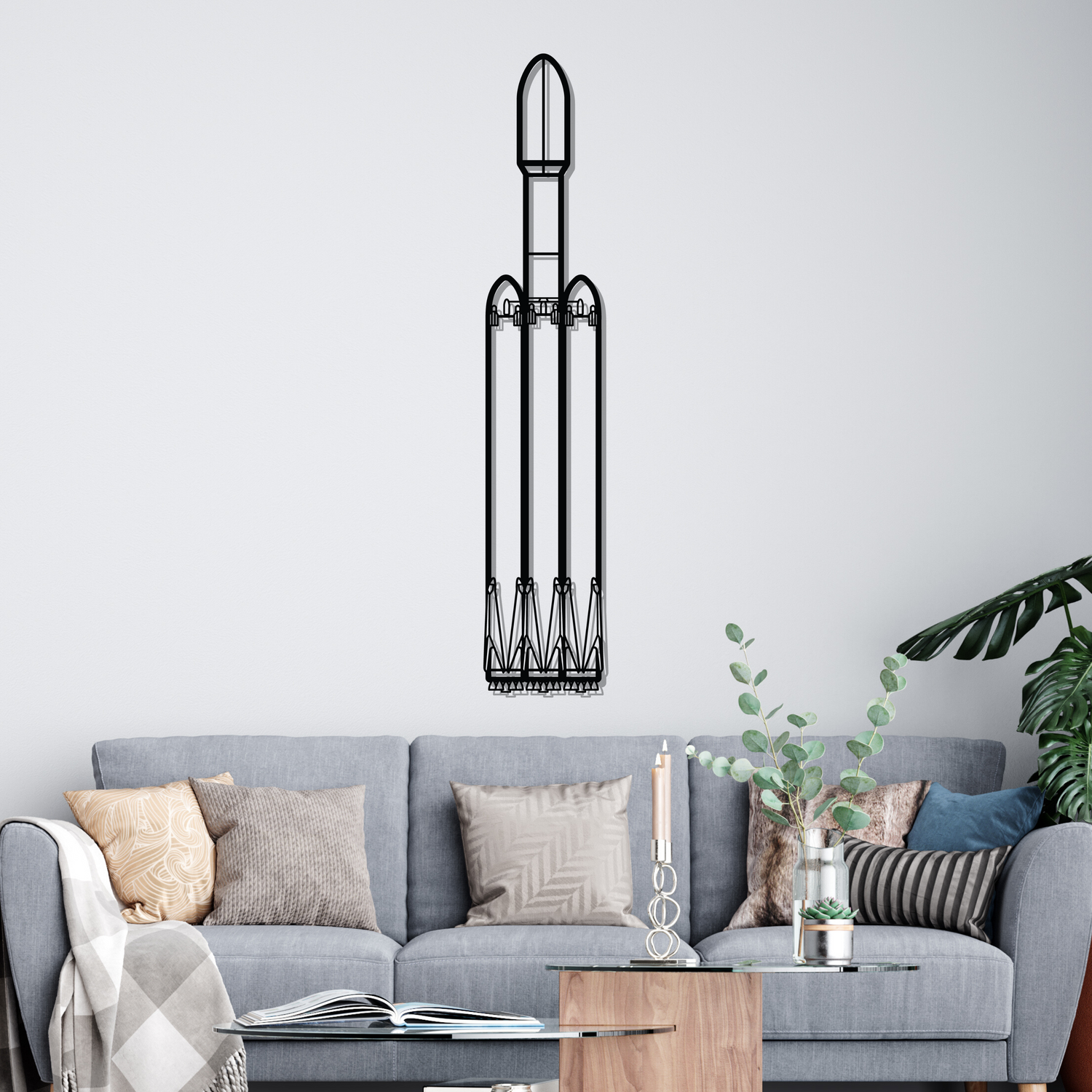 Décoration murale en métal - Falcon Heavy aircraftvibes