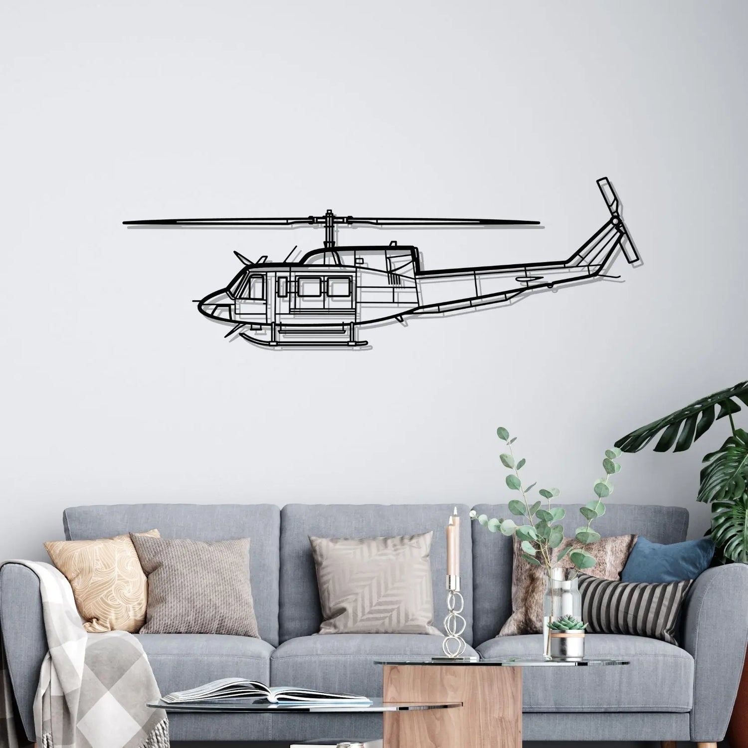 Décoration murale en métal - Bell 212 aircraftvibes