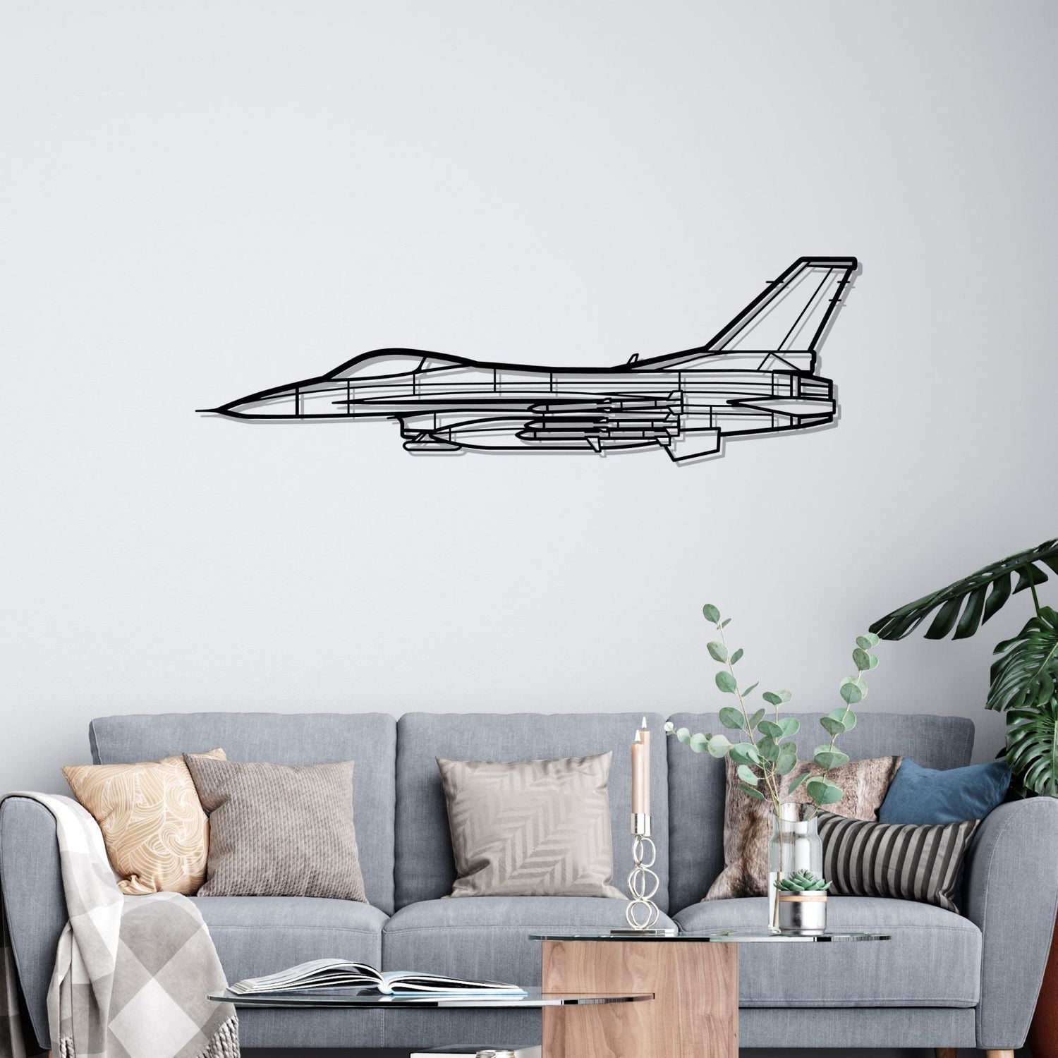 Décoration murale en métal - F-16C Missiles aircraftvibes