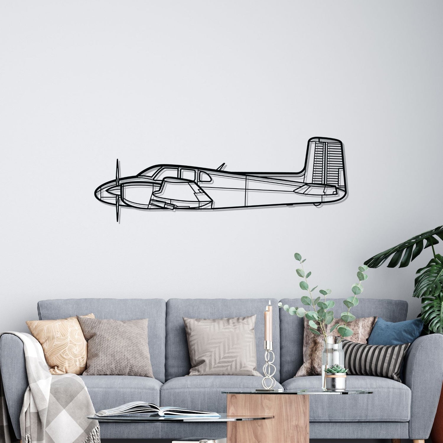Décoration murale en métal - D50 Twin aircraftvibes
