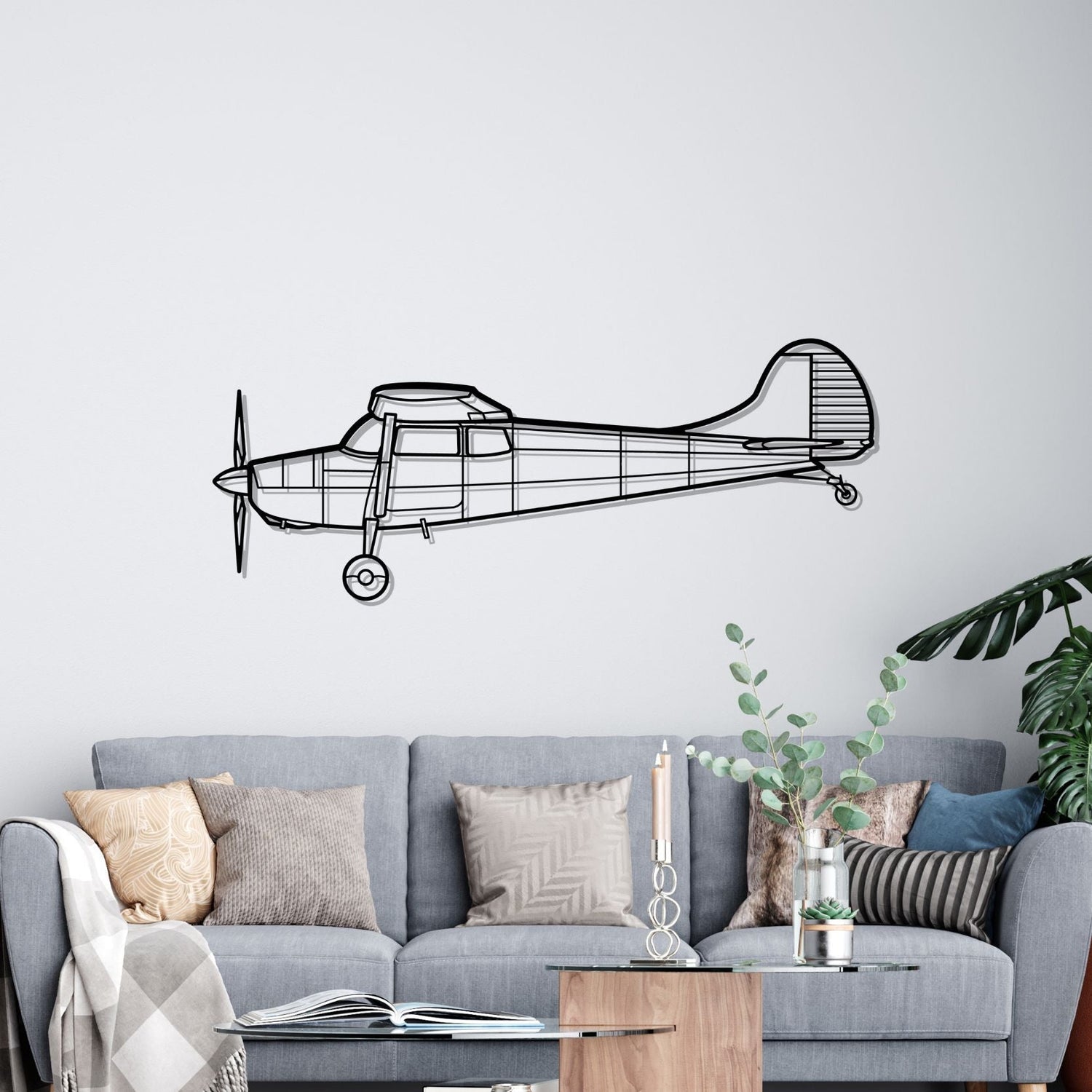Décoration murale en métal - 170B Silhouette aircraftvibes