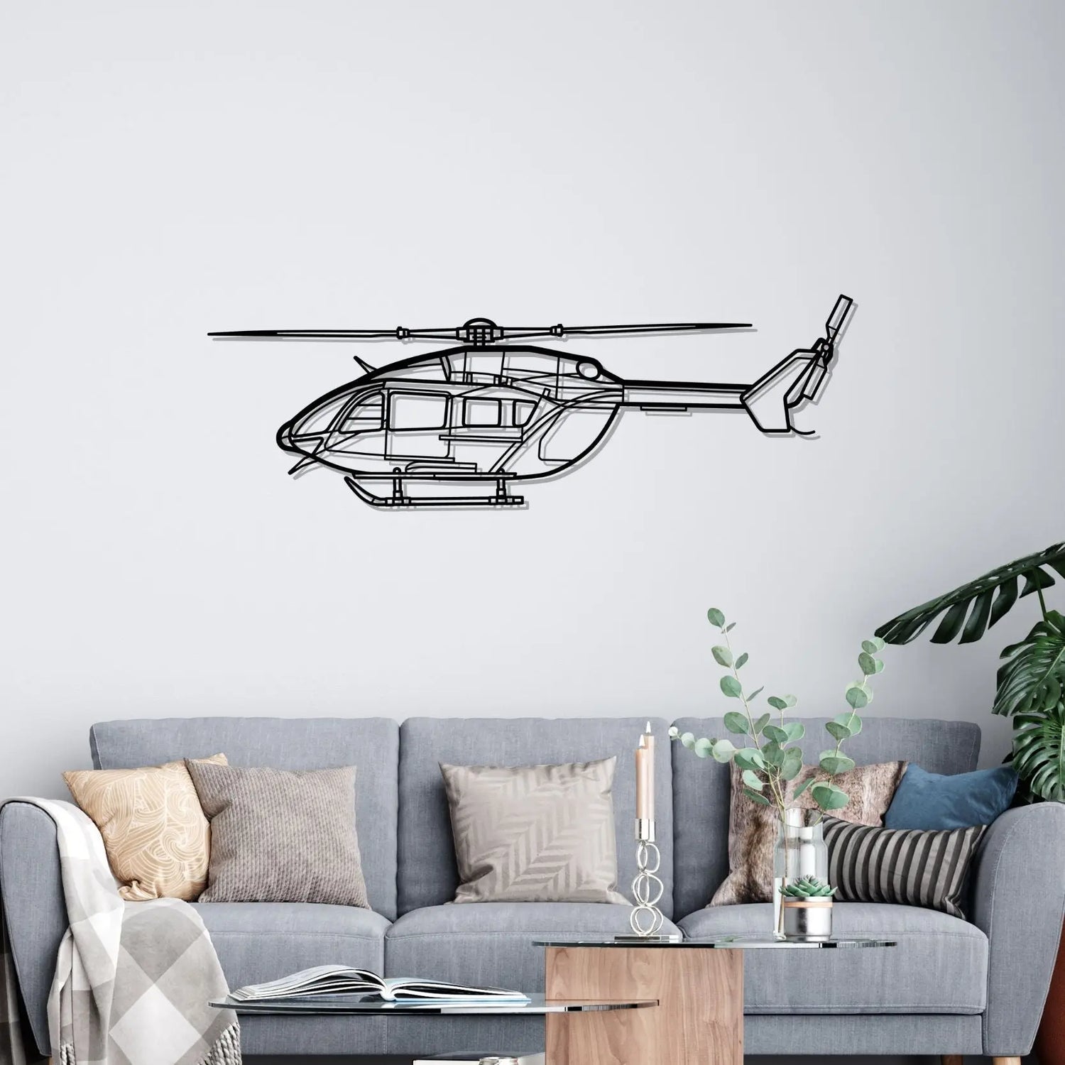 Décoration murale en métal - EC-145 Silhouette aircraftvibes