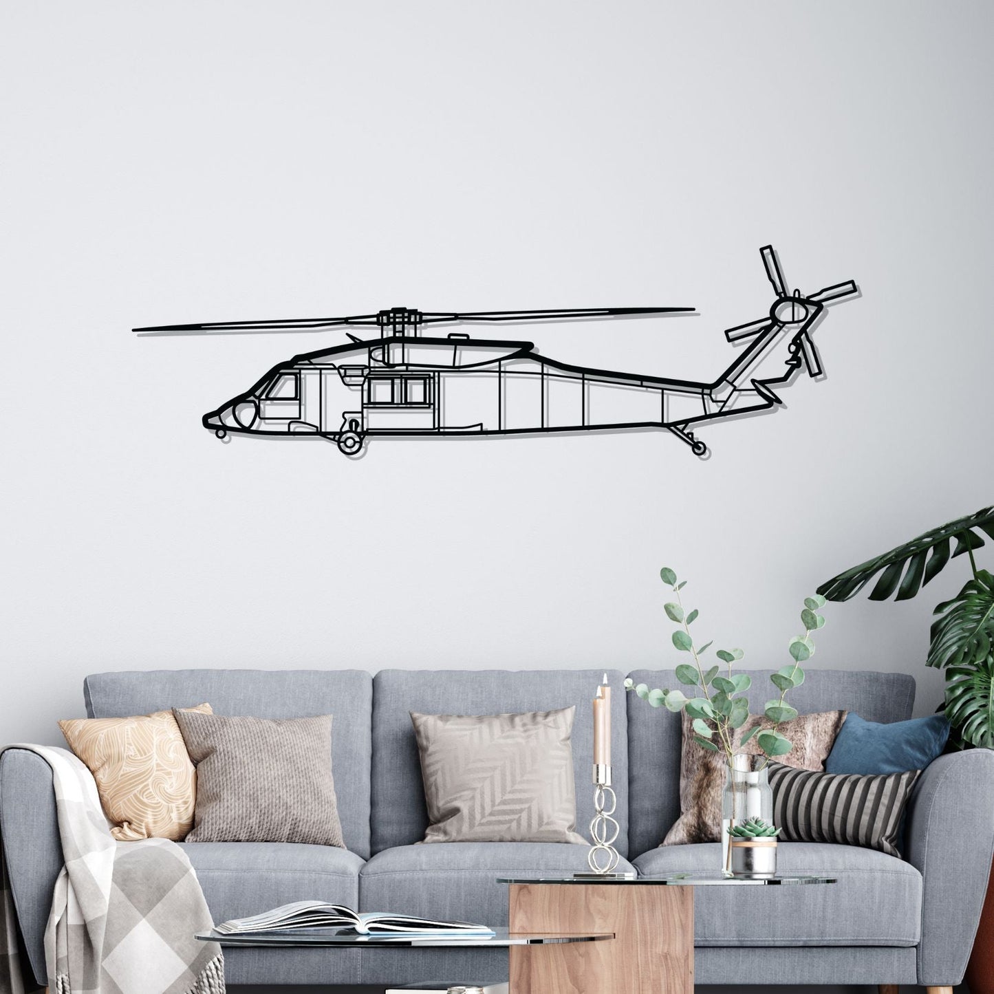 Décoration murale en métal - HH-60M Silhouette