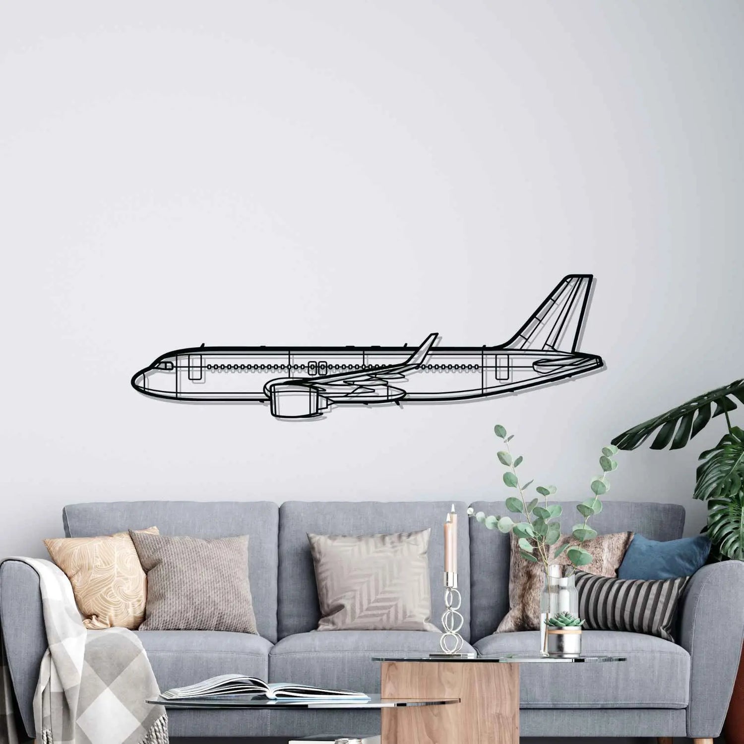Décoration murale en métal - A320neo Silhouette aircraftvibes