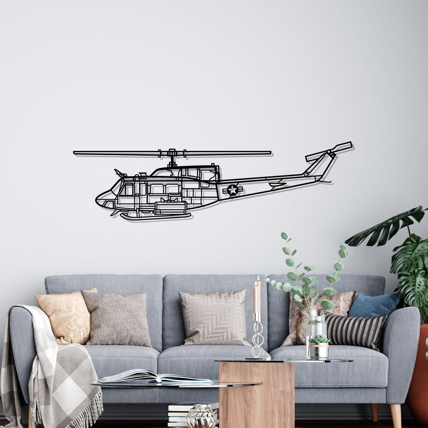 Décoration murale en métal - UH-1N Huey aircraftvibes