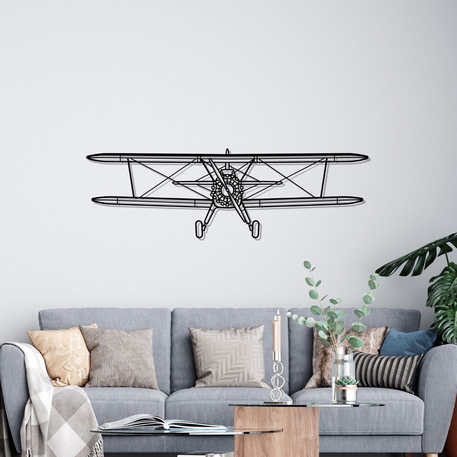 Décoration murale en métal - Stearman Front aircraftvibes